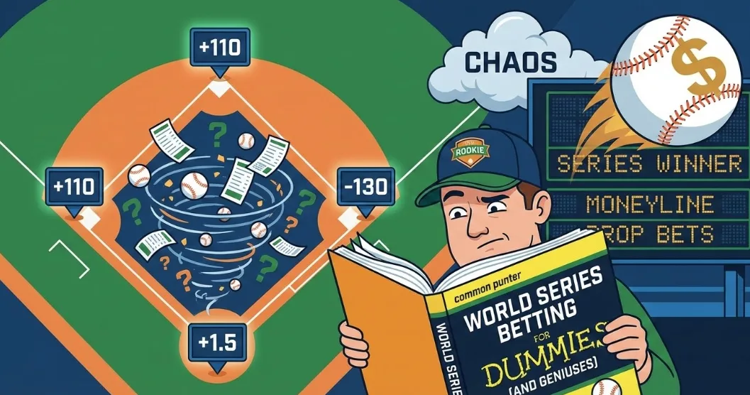 This illustration highlights the complex and unpredictable nature of betting on the World Series, especially for casual bettors trying to understand the many betting options.